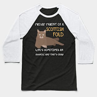 Proud Parents of Scottish Fold Pet Cat Baseball T-Shirt